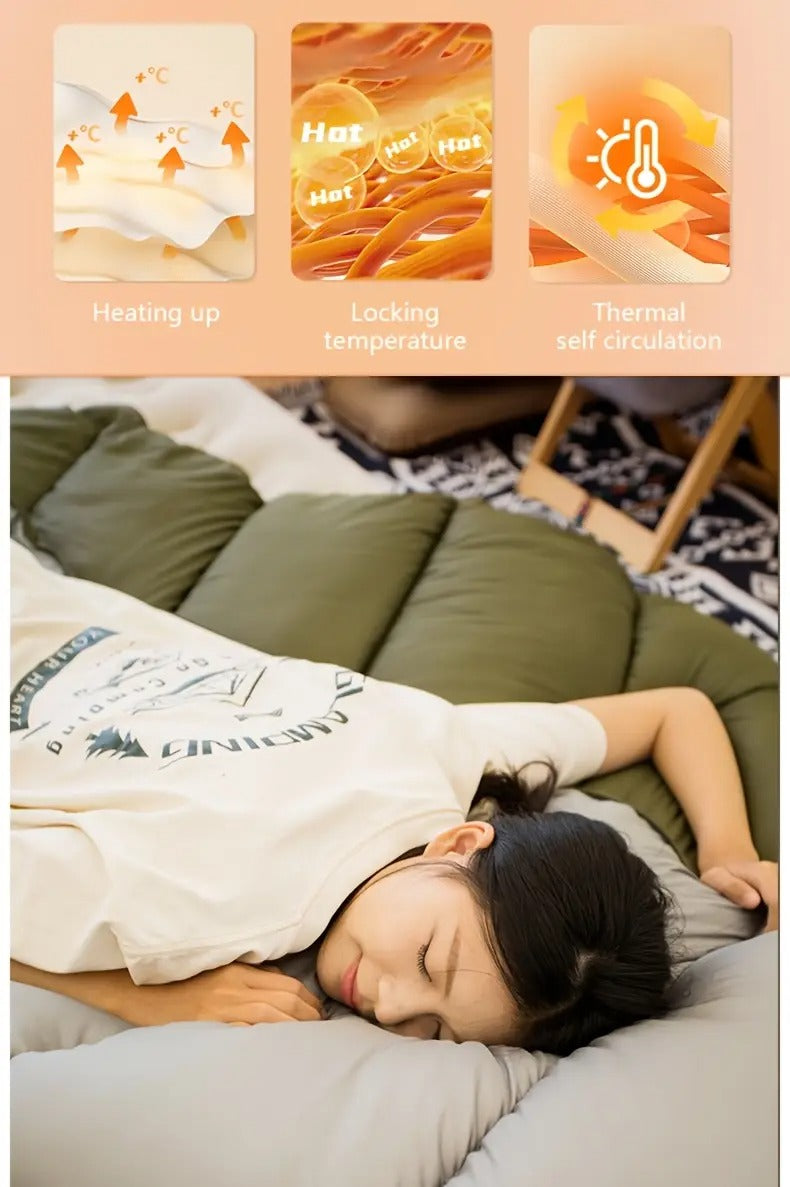 1pc envelope style sleeping bag with zip closure thickened synthetic insulation for winter camping hiking portable half length design olive