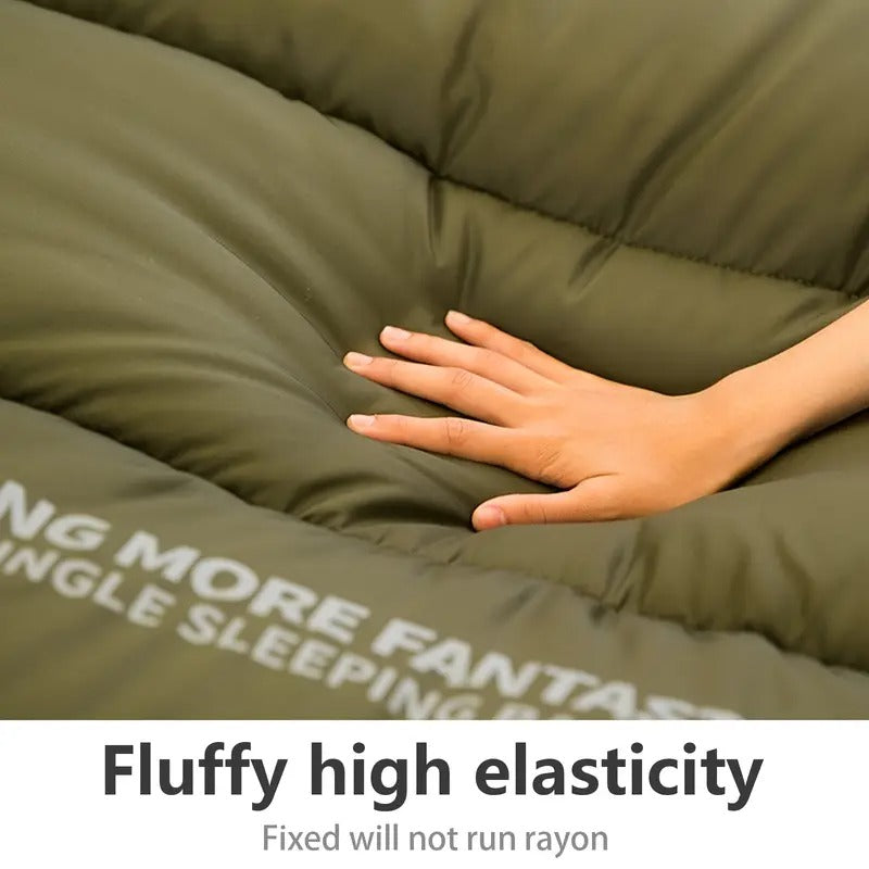 1pc envelope style sleeping bag with zip closure thickened synthetic insulation for winter camping hiking portable half length design olive