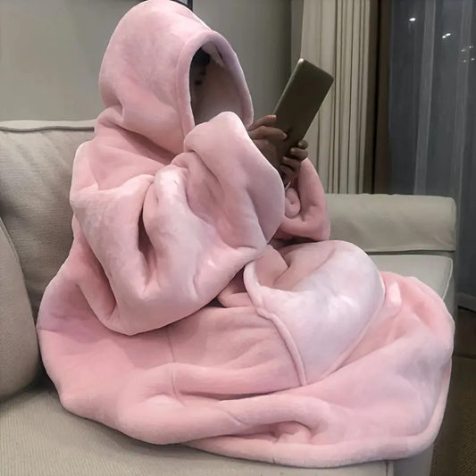 soft double sided wearable hoodie blanket pajamas - Temu
